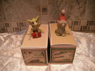 2 Real Musgrave Christmas Pocket Dragons 1990 & 1995 With Boxes