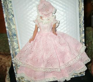 Vintage Barbie Tammy Clone Peggy Size " Pink Lace Gown And Cap "