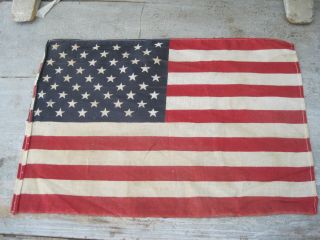 Vintage Fifty Stars Red White Blue Usa Cloth Flag Issued In 1959 Primitive Aafa