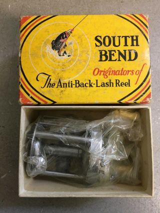 Vintage South Bend No 300 Model C Level Winding Anti Back Lash Reel W/550 Box