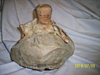 Antique Rag Doll With A Music Box In Side.