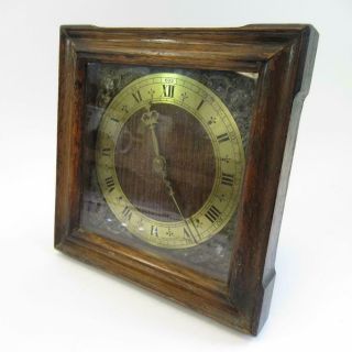 Vintage Smiths Wooden Mantel Clock,  4 Jewel 8 Day Mechanical Movement,  Size 16cm
