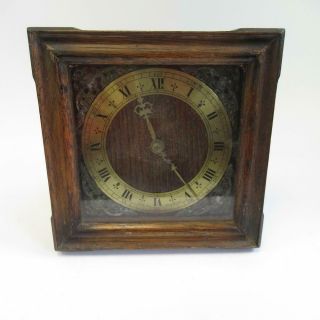 Vintage Smiths Wooden Mantel Clock,  4 Jewel 8 Day Mechanical Movement,  Size 16cm 2