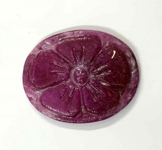 Pre - Owned 10.  80 Ct 100 Natural Pink Ruby Certified Carving Antique Gemstone