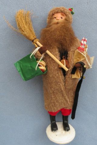 Byers Choice Caroler Santa Man Belsnickel W Cookies & Bells Wlabel Attached