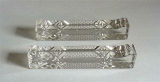 Antique Knife Rests Pair Cut Glass Crystal 05