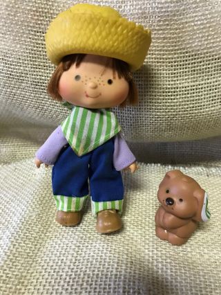 1979 5” American Greetings Huckleberry Pie Strawberry Shortcake Doll With Pup