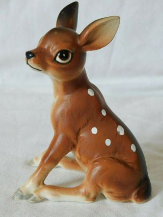 Vintage Lefton Ceramic Baby Fawn Deer Figurine H7192 4 " Tall Label