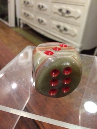 Vintage Antique Large Marble Dice Paperweight