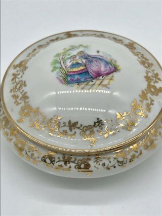 Vintage Limoges Porcelain France Trinket Box Jewelry With Lid