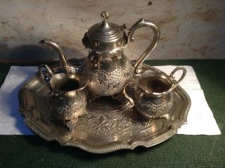 Vintage/antique German Silver Plated Tray And Tea Set.  C4/153/b1