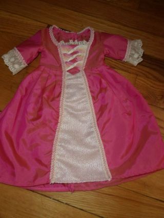 Vintage American Girl Elizabeth Pink Taffeta Meet Long Dress Gown Only Vguc