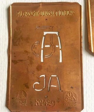 Ja Copper Antique Monogram Stencil