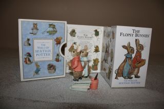 The World Of Beatrix Potter Figurine Flopsy Bunnies On Book 1995 Resin Nursery