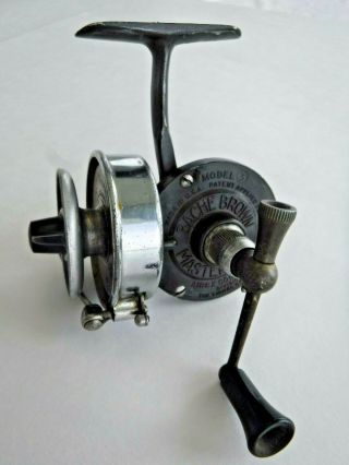 Vintage Airex Bache Brown Mastereel - Model 3 - Spinning Fishing Reel - Half Bail