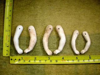 6 X Excavated Vintage Bisque Doll Arm With Hole For Wire 1.  1 - 1.  5 " Age 1890 12412