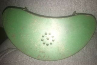 Vintage Old Pal Fishing Green Bait Box,  Vented With Belt Holder Clips Metal