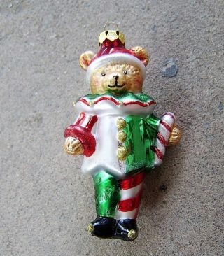 Owc Old World Christmas Glass Ornament Clown Bear
