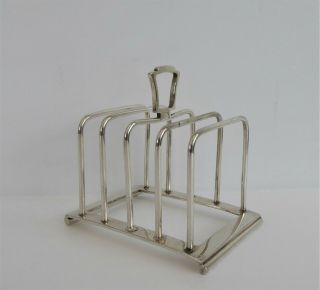 Small Silver - Plated Art Deco Toast Rack Hukin & Heath Birmingham