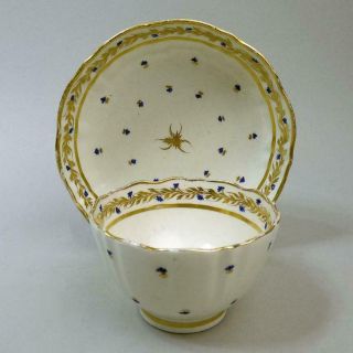 Antique Worcester Porcelain Teabowl & Saucer C.  1780
