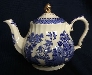 Sadler Fine English Teapot " Blue Willow " (ah415)
