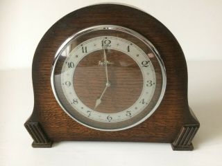 Vintage Bentima Oak Art Deco Mantel Clock