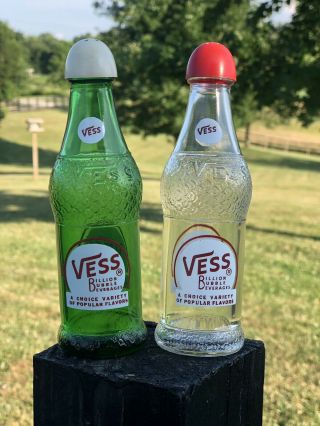 Vintage Vess Glass Soda Bottle Salt Pepper Shaker.  Old Advertising.  Cola.  Anti