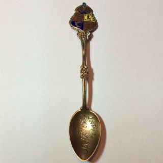 Antique 1920s Jacksons Point Ontario Sterling Silver Souvenir Spoon Enamel Simco