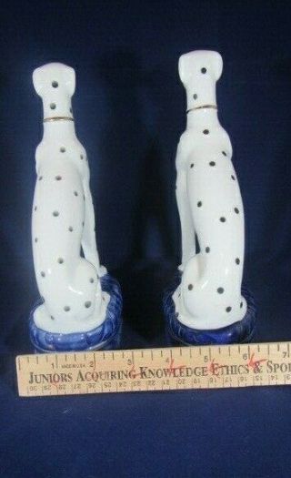 Vtg Pair Staffordshire Style Dalmatians Dogs Ceramic Porcelain Figurines 8