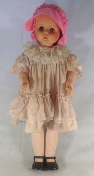 Vintage Walking Girl Doll 26 " No Maker,  Toddler Size.  W3
