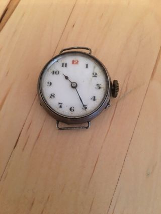 Antique Silver Style Trench Watch Stamped 925