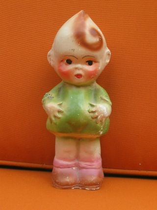 Vintage Antique Kewpie Doll Chalk Chalkware - Carnival Prize Chubby Figurine 8 "