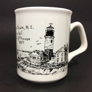 Coffee Mug 10 Oz Cup Jamestown Rhode Island Beavertail Lighthouse 1857