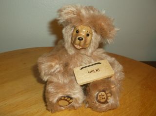 Robert Raikes Bear - Helki Mohair Bear - Wood Carved - Certificate 37/500