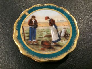 Miniature Plate - Vintage Porcelain Limoges For Dollhouse 1.  75 " (7)