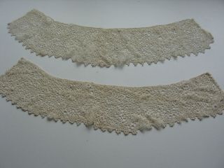 2 Matching Victorian Collars Hand Crochet Cream Lace