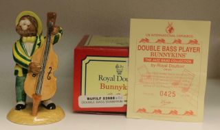 Royal Doulton Double Bass Player Bunnykins Db185 425 Of 2500 Orig Box
