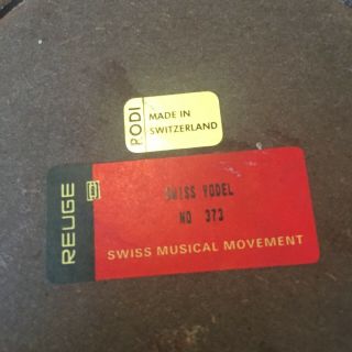 VINTAGE REUGE MUSIC Box Bowl Rodi Swiss Yodel Switzerland Musical Movement 373 2