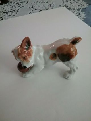 Royal Doulton Jack Russell Terrier Dog W/ Ball Figurine Hn1103