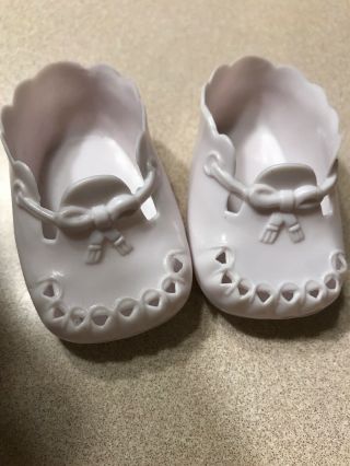 Vtg Pleasant American Girl Bitty Baby Doll White Vinyl Plastic Shoes Booties