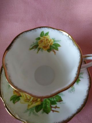 Vintage Royal Albert Yellow Roses Bone China Tea Cup & Saucer England 3