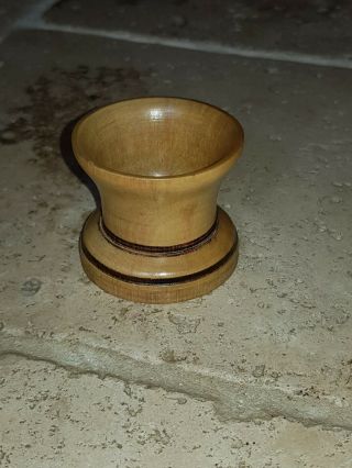 Antique Treen Turned Wood Dice Shaker Egg Cup (no.  3)