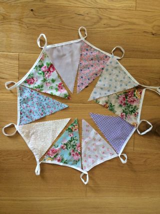 Handmade Fabric Bunting Shabby Chic Vintage Rustic Wedding Party 120ft