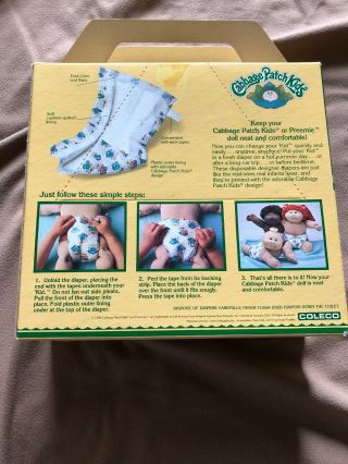 Vintage 1984 Cabbage Patch Kids Doll Disposable Diapers Coleco Open Box Of 4 4