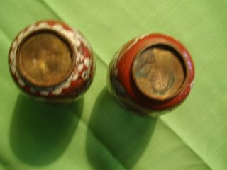VINTAGE ANTIQUE CLOISONNE SMALL VASES BROWN AND WHITE 4