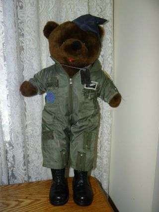 Vintage Bear Forces Of America Us Air Force Plush 24 " Bear Flightsuit Military