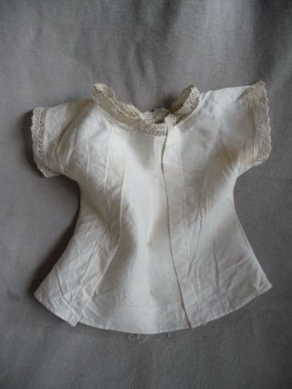 Antique Blouse For Large Doll,  8 " Long X 12 " Bust Bisque French German