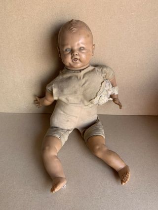 Vintage 1960s Creepy Doll Baby With Stuffing Coming Out