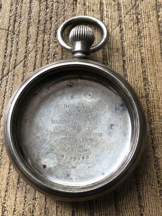 Antique Silver Pocket Watch Case The Russell Model Illinois Elgin
