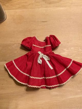 Adorable Red Vintage Doll Dress W/attached Panties -